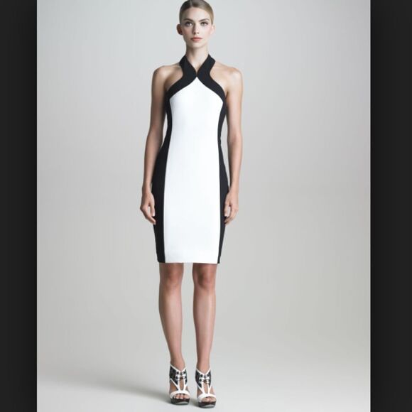 💙Jason Wu Colorblock Halter Sheath Dress - Picture 2 of 8